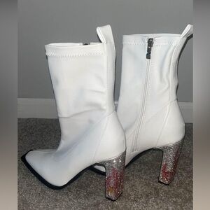 White Detail Booties Size 8